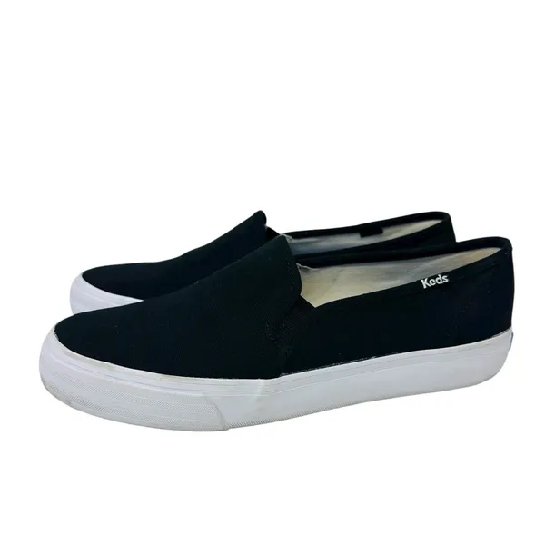 Keds Women's Double Decker WF63480 Size 9 Slip‎ On Black Canvas Pre-owned - Image 4