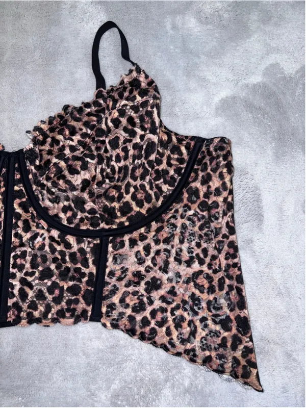 Anthropologie Leopard Print Lace Corset Bra 3X - Image 2