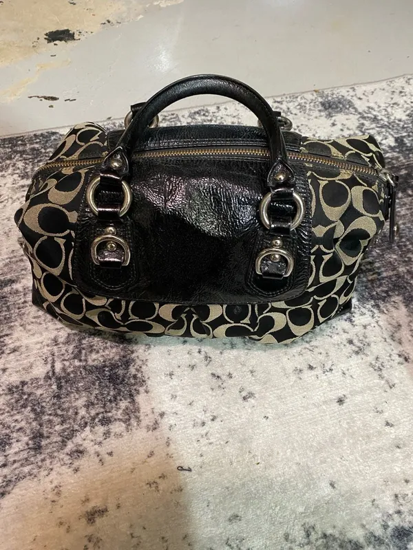 Coach Ashley Signature Sateen Large Satchel Handbag Shoulder Bag F15443 - Image 3