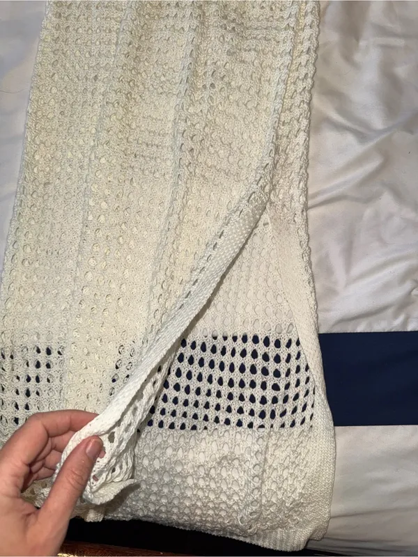 Shade‎ & Shore Cream Crochet Maxi Dress M - Image 2