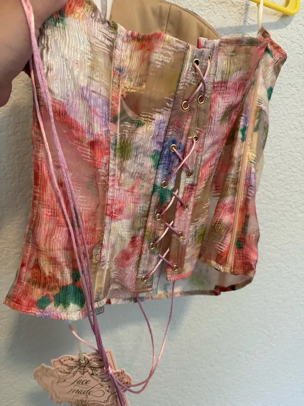 Lace made floral corset Multiple Size L - Image 6
