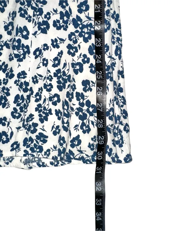 Reformation Rilynn White Blue Floral V-Neck Sleeveless Mini Dress 6 - Image 9