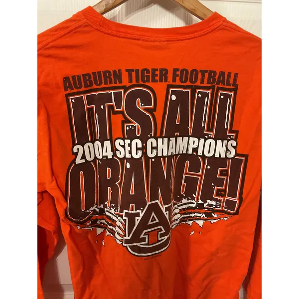 Vintage 2004 Auburn Tigers SEC Champions Hanes Long Sleeve T-Shirt Small - Image 6