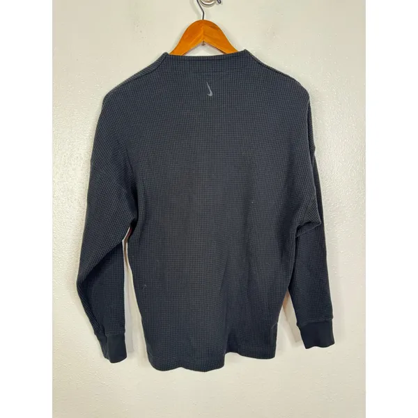 Nike Yoga Dri-FIT Waffle Knit‎ Henley Top Black Long Sleeve CV9905-010 Womens S - Image 2