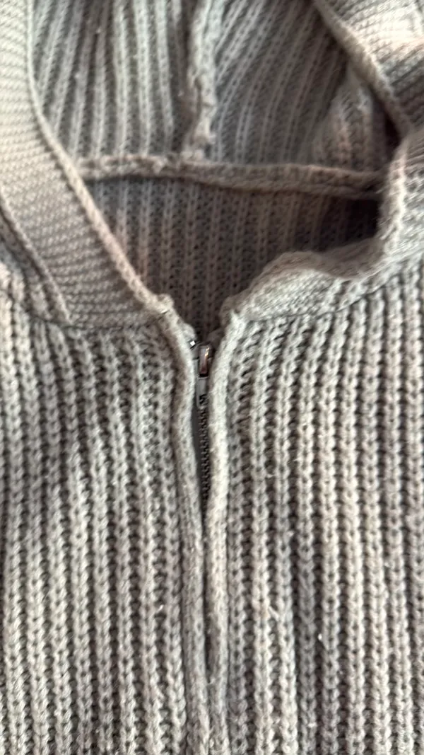 Knit zip up sweater Gray Size M - Image 3