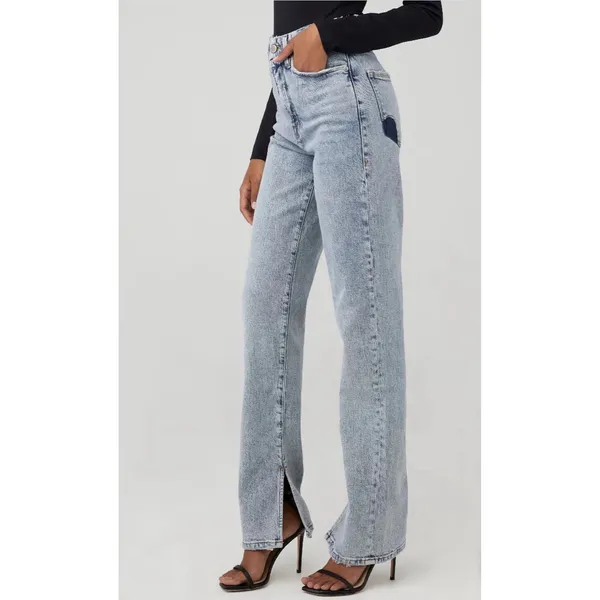 Good American Vintage 90s Straight Leg Jeans Patchwork Pocket Grunge Indie 12/31 - Image 3