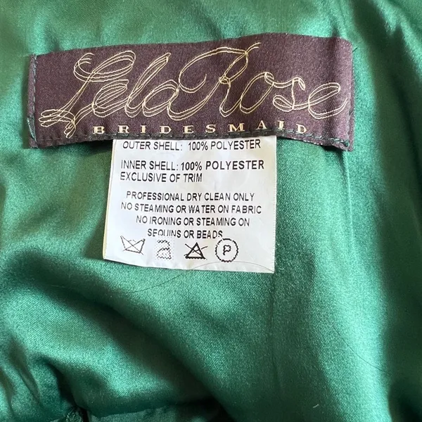 Lela Rose Daisy Lace Strapless Chiffon Maxi Dress Green White Size 8 - Image 8