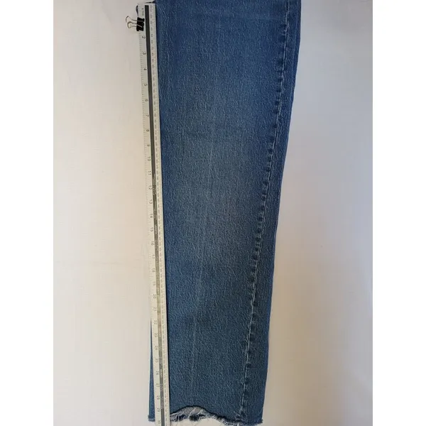 Abercrombie & Fitch The 90s Relaxed High Rise Distressed Straight Denim 28 - Image 9