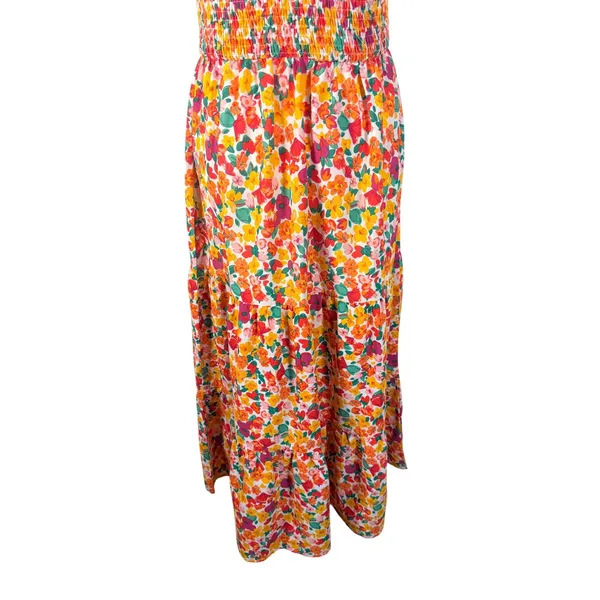 BTFBM‎ One Shoulder Maxi Dress Womens Medium Multicolor Excellent Floral Smocked - Image 11