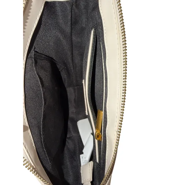 Zara Cream Asymmetric Crossbody Bag Sculptural Minimalist Half Moon Purse EUC - Image 5