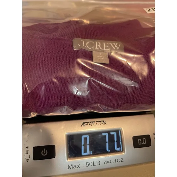J.Crew 100% Merino Wool Sweater Women S Magneta Purple V-Neck Lightweight - Image 12