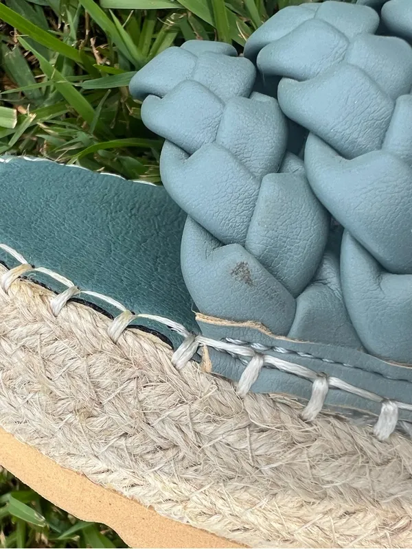 Beach by Matisse Teal Blue Braided Platform Sandals Size 9M - Image 8