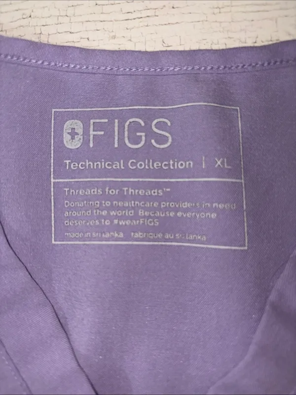 Figs Women's V-Neck Scrub Top in Lavender Size XL - Image 5