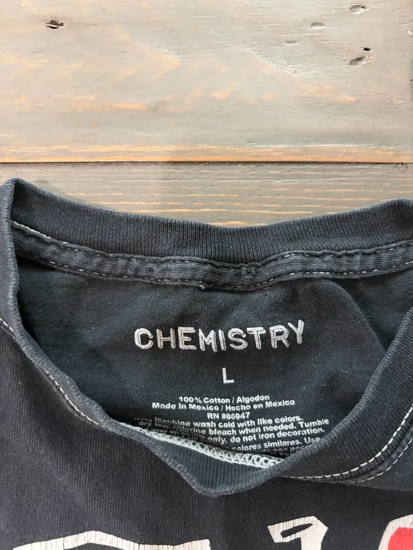 Chemistry Tupac Poetic Justice Distressed Tie Dye Graphic T-Shirt Size L - Image 3