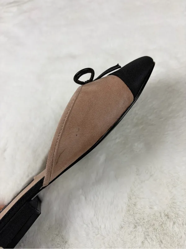 AQUA Ballet Snip Toe Flats NEW Black/Nude 6 - Image 3