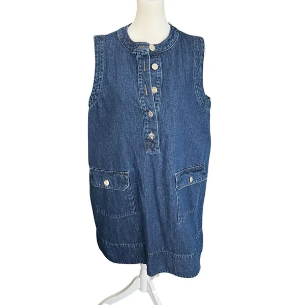 ALIGNE Luella Denim Mini Dress Anthropologie Dark Wash US 12 - Image 2