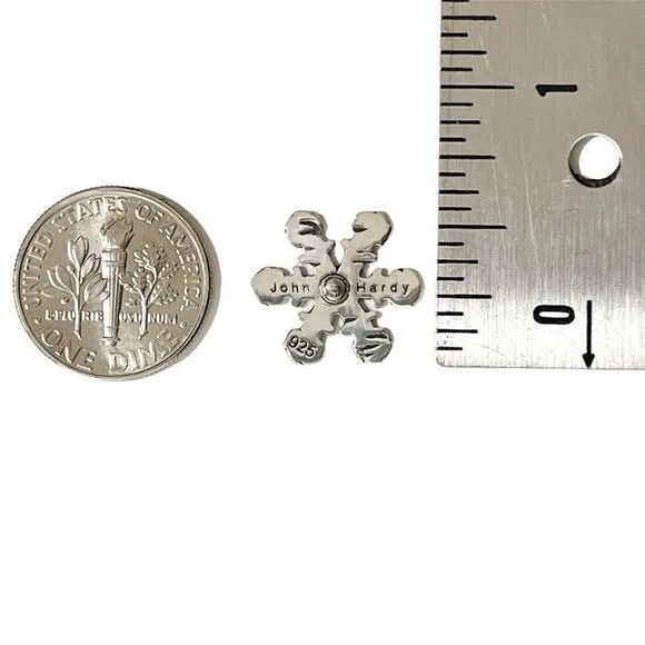 John Hardy Sterling Silver Snowflake‎ Tie Tack Lapel Pin - Image 5