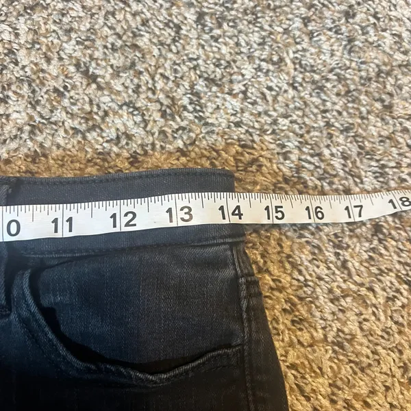 American Eagle Super‎ Hi Rise Jegging Jeans Black Ripped Knee Women Size 8 Short - Image 5