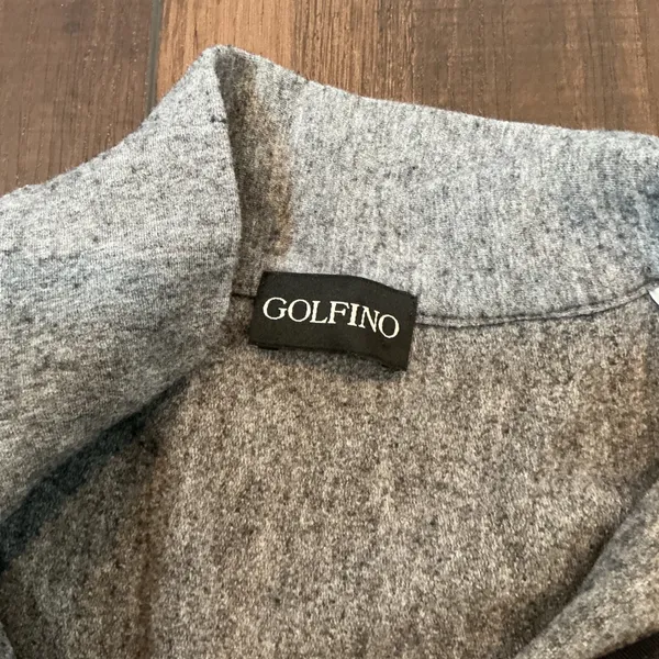 Golfino Grey Tencel Wool Blend Quarter Zip Pullover Golf Sweater Grey Small - Image 6
