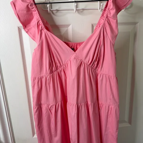 NWT ModCloth Notes of‎ Grace Pink Tiered Poplin Maxi Dress Womens Size L - Image 3