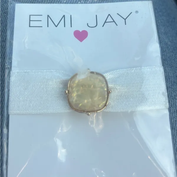 Emi Jay Cream Hair Tie with Gold Detail - Image 2