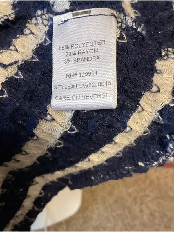 Closet Navy and White Striped Open-Front Cardigan - Image 6