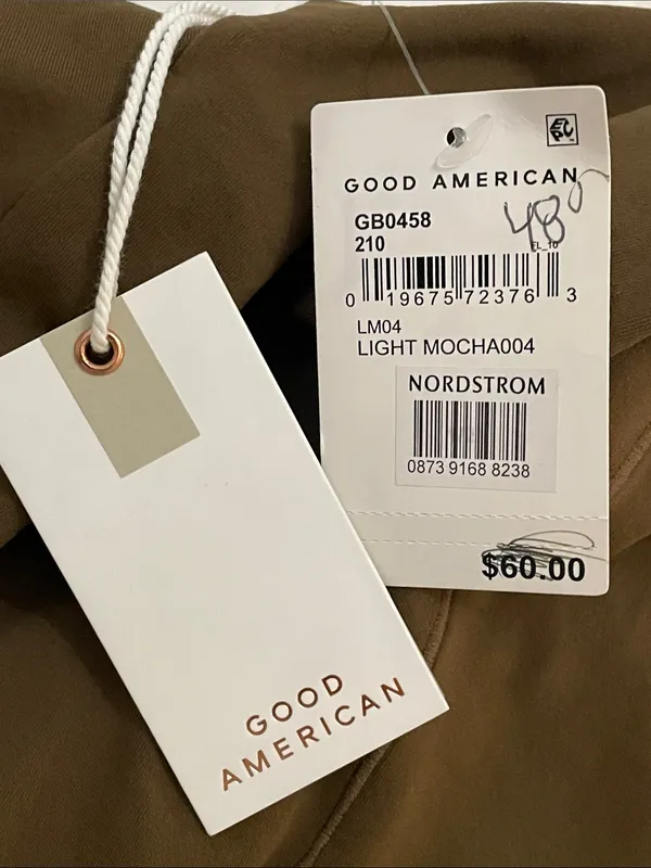 NWT Good American Essential Mock Neck Bodysuit Light Mocha Tan Size 1/2 S/M - Image 4