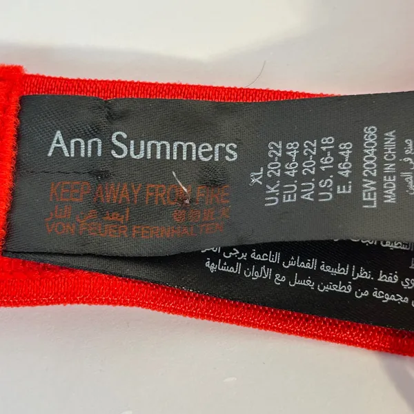 Ann Summers Red Lace Trim Balconette Bra Eyelash Trim Straps‎ Size XL Strappy - Image 7