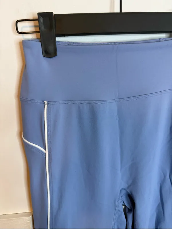 Garage Baby Blue Flare Leggings With Piping - Image 7