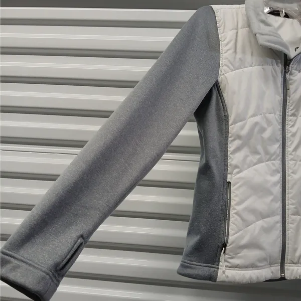 The North Face Quilted Full Zip Jacket Women's Medium White Gray Gorpcore Hiking - Image 8