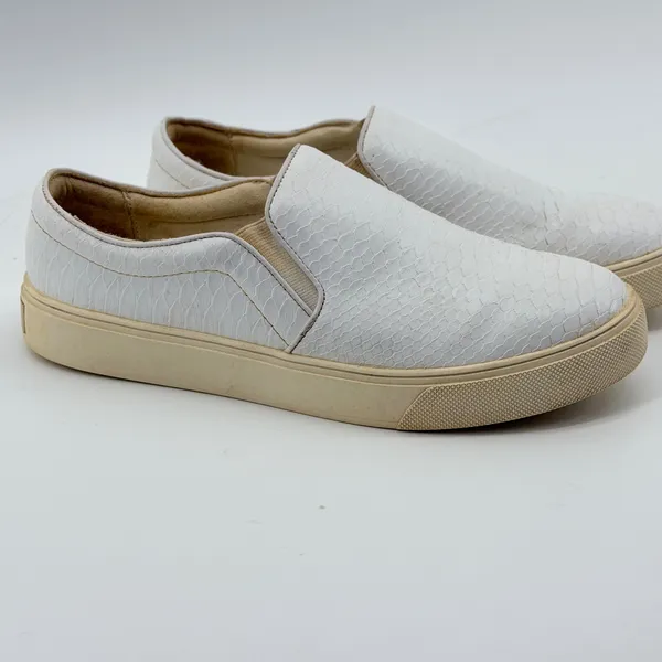 Aldo Womens White Snakeskin‎ Embossed Slip On Sneakers Shoes Size 7.5 US 38 EUR - Image 2