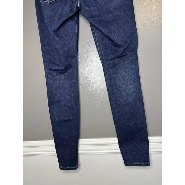 Express Curvy Skinny Mid Rise Jeans Womens 4L Med Wash Distressed Tall Denim - Image 6