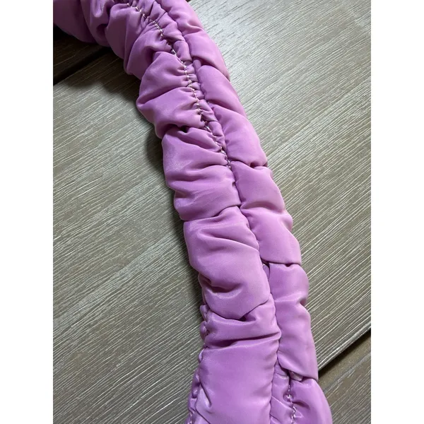 Womens Quilted Puffer Oversized Shoulder Bag Rosy Lilac Hobo Bag Boho Y2K Trendy - Image 4