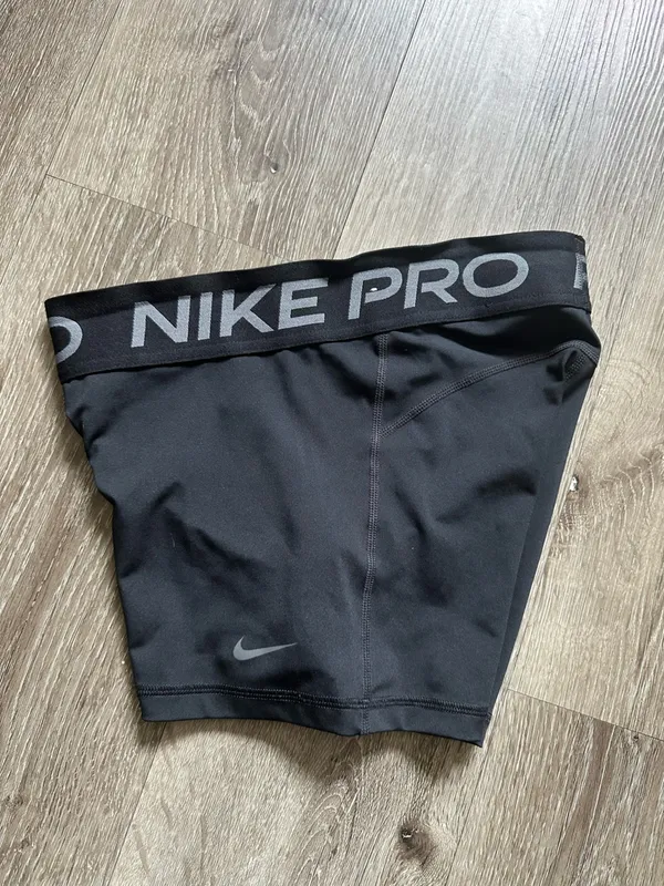 Nike Black women's Pro Compression Shorts with Gray Logo size small - Image 4