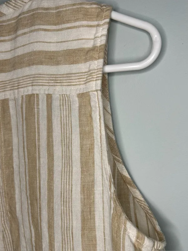 Faherty Isha Linen Top Natural Bombay Stripe Small - Image 7