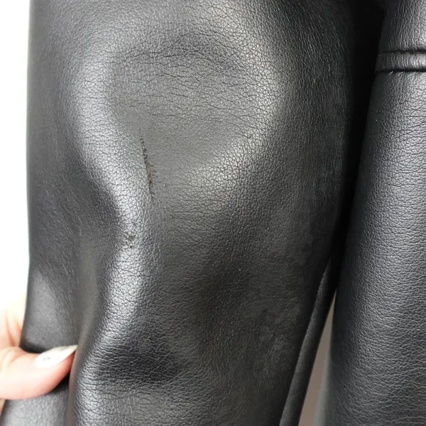 Vintage Faux Vegan Black Leather Jacket Blazer - Image 11