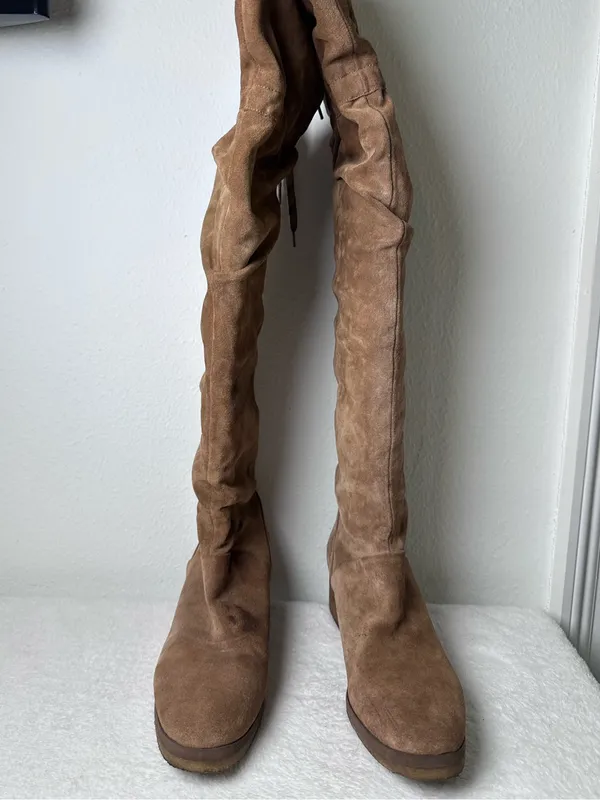 See by Chloé Jona Slouchy Cognac Suede Over-the-Knee Slouch Boots Size 39 or 8 - Image 3