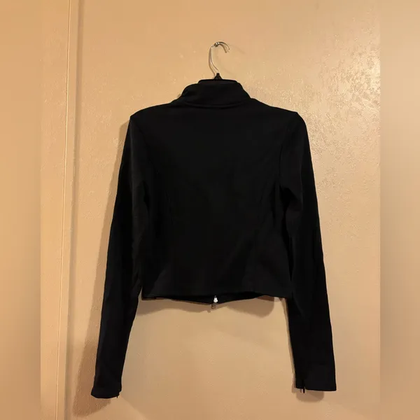 Good American Women's Compression Terry Mock Zip Top sz M - Image 2