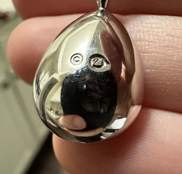 Swarovski (Swan Signed) Crystal Teardrop Silver Tone Necklace - Image 5