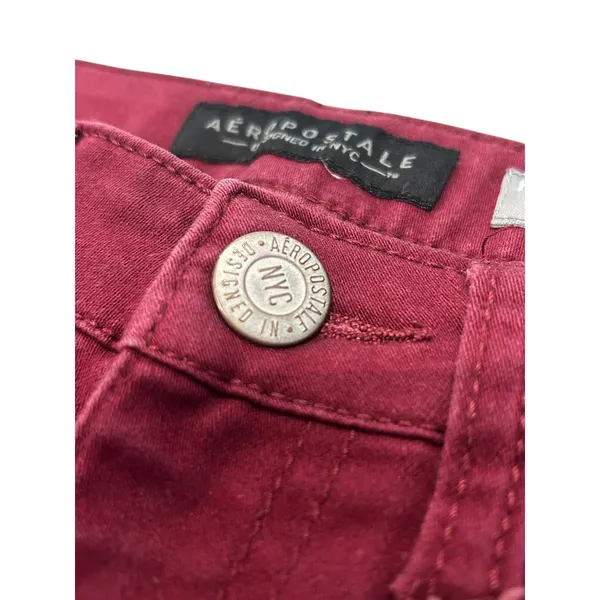 Aeropostale Womens Burgundy Skinny Jeans Maroon Stretch Denim Pants Size 4/27R - Image 3