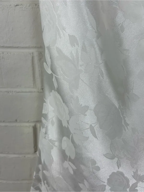 Lulus Close To Your Heart White Satin Jacquard Cowl Slip Mini Dress Size XS - Image 5