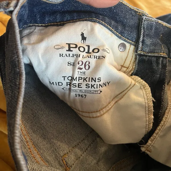 Polo Ralph Lauren Jeans Adult 26 Thompson Skinny Dark Wash Denim Women A16 Cuff - Image 14