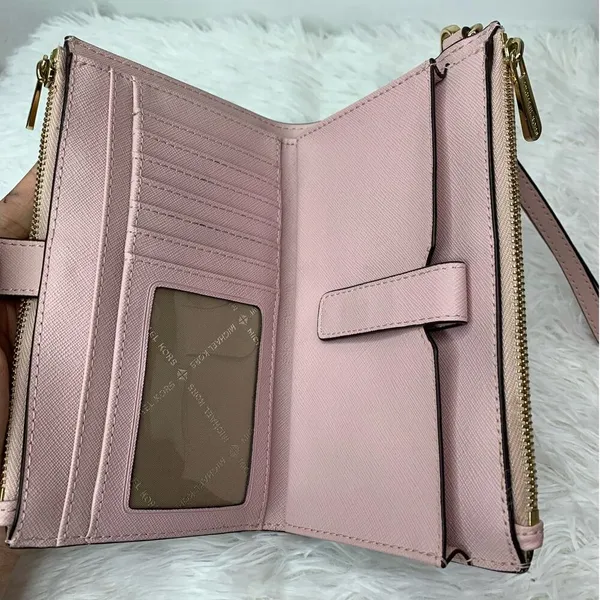 Michael Kors Pink Double Zipper Wristlet / Wallet with Phone Slot - Image 5
