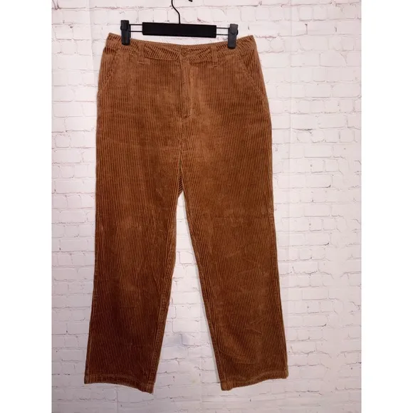 Brixton Brown Victory Corduroy Straight Leg Pants 27 Wide Wale Trousers Caramel - Image 4