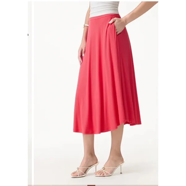 OGL Move Womens XL Liveable Green Elastic Waist Pleated Midi Skirt NWT - Image 3