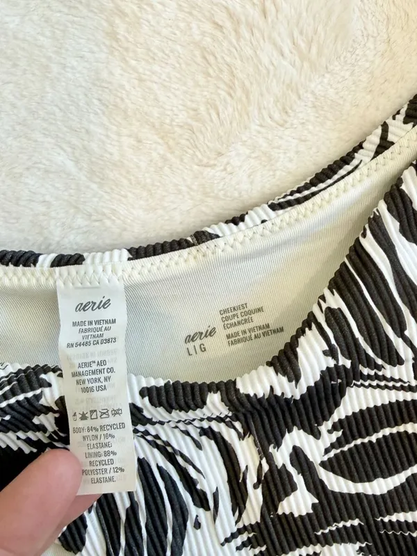 NWT Aerie Cheekiest Tropical High Cut Bikini Bottom - Size: Large - Image 3
