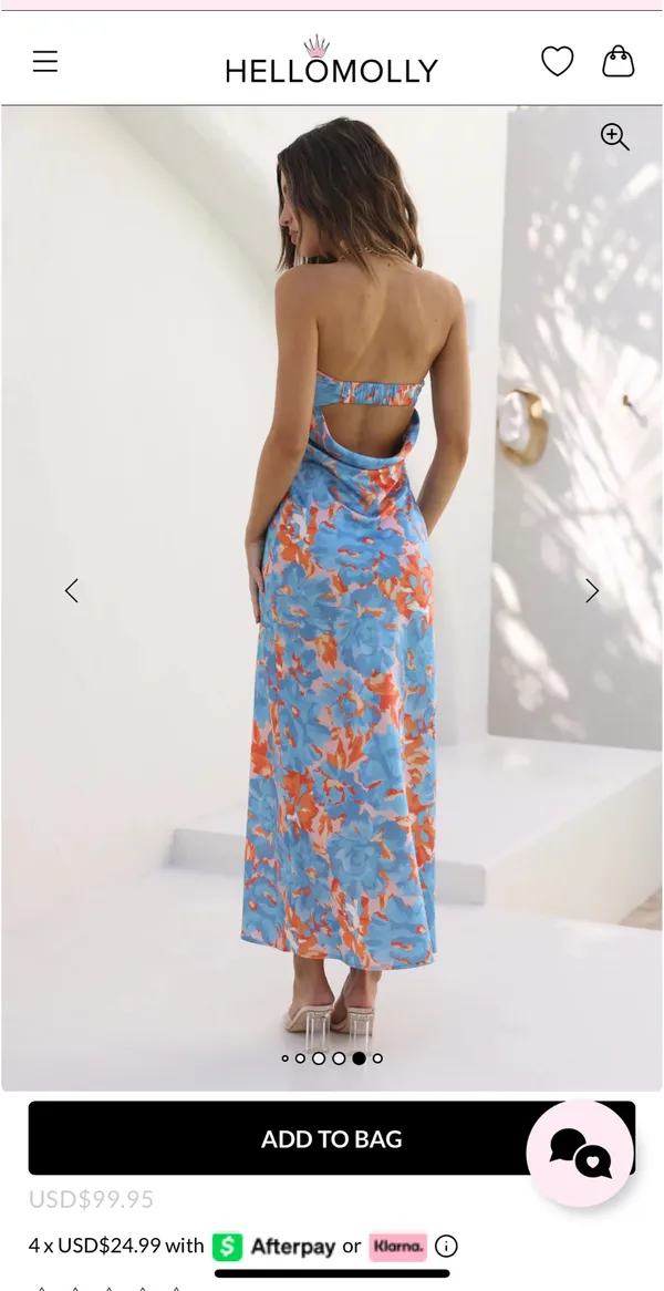 Hello Molly Orange and blue floral tube top maxi dress - Image 2