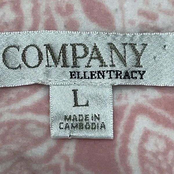 Ellen Tracy Pajama Set Button Front Shirt Pink Paisley Shabby‎ Chic Cottage L - Image 10