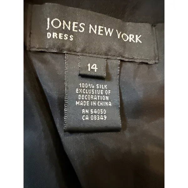 Vintage Jones New York 100% Silk Black Beaded Slip Dress Size 14 Whimsigoth - Image 6