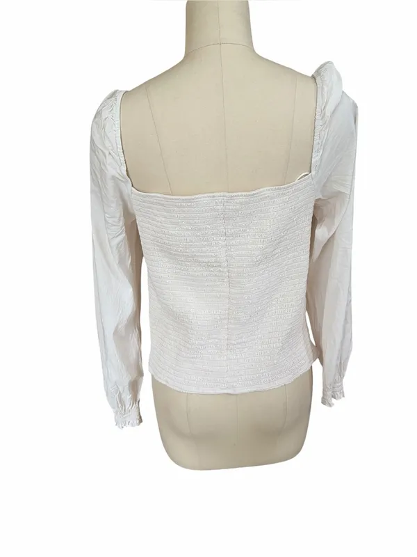 Reformation‎ 'Isadora' White Cotton Top Size 12 - Image 4